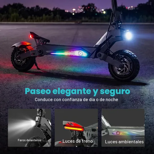 Vista 5 de Fast Electric Scooter Adults, 1200W/5600W Off Road E Scooter, 35/50 Miles Long Range, 35/50 MPH Top Speed, 10/11" Tires, Foldable Kick Scooter for