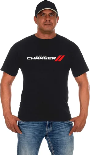 Vista 2 de JH DESIGN GROUP Dodge Charger - Camiseta de manga corta con cuello redondo para hombre