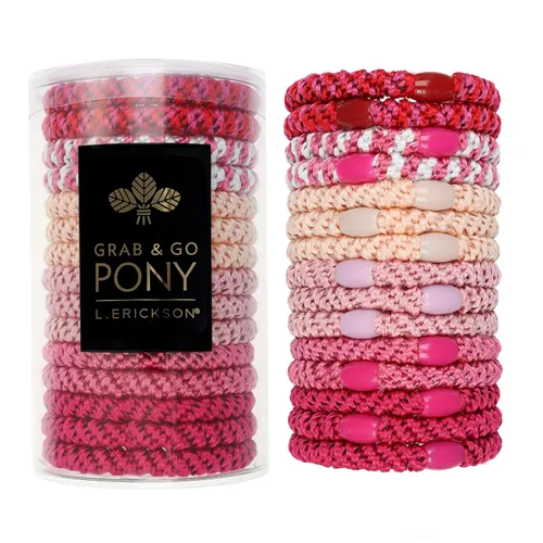 Vista 16 de L. Erickson Lazos para el cabello grueso, paquete de 15 tubos para poni Grab & Go - Bandas sin arrugas sin daños con fuerte sujeción para mujeres