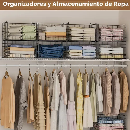 Vista 6 de Yociyoga Organizadores de armario apilables de 3 niveles y estantes de almacenamiento, organizador de estantes plegables para armario, cajones