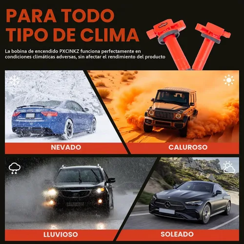Vista 4 de Juego de 4 bobinas de encendido mejoradas y bujías y conector