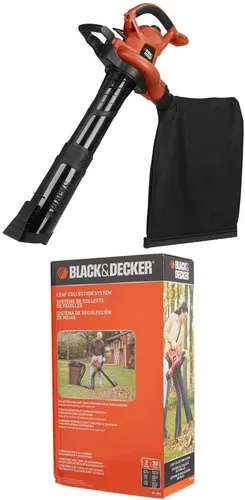 Vista 2 de BLACK+DECKER Soplador de hojas eléctrico 3 en 1 con bolsas de vacío para soplador de hojas, desechables (BV6600 y BV-008)