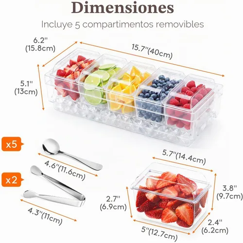 Vista 3 de Lifewit Carrito de condimentos refrigerado con cucharas y pinzas de acero