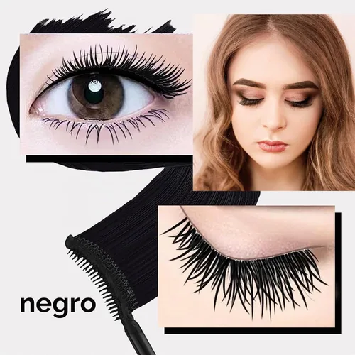 Vista 3 de Máscara de pestañas negras para maquillaje líquido, extensiones de ojos, impermeables, hipoalergénicas, de secado rápido, pestañas alargadoras