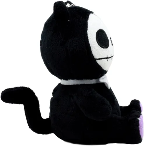 Vista 3 de Ebros Gift Furrybones - Gato Vudú negro, gato Mao Mao, lindo esqueleto de monstruo de peluche, figura suave, huesos peludos, fantasía mítica, gatos