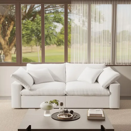 Vista 34 de Sofá modular modular con asiento profundo extra cómodo, sofás modernos negros para sala de estar, apartamento, oficina, espacio pequeño
