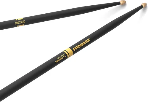Vista 15 de ProMark Baquetas Forward Rebound 2B ActiveGrip, R2BAG, acabado de agarre activo pegajoso, Baquetas negras, punta de bellota, madera de hickory - 1