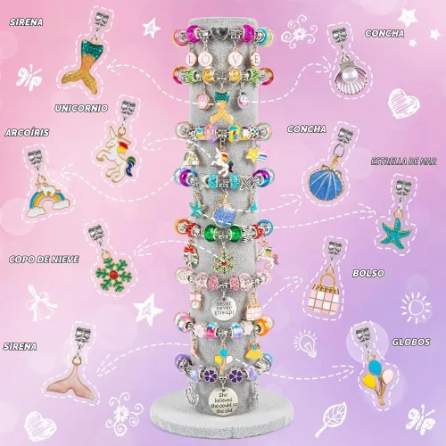Vista 2 de Kit de fabricación de pulseras de Sofier para niñas, caja de joyería, kit de fabricación de joyas, regalos para niñas de 4 a 12 años, juguetes