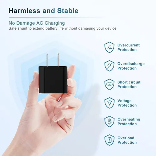 Vista 5 de Cargador para iPhone 17 16 15, enchufe de bloque de carga rápida USB C de 20 W y cable tipo C a C de 6 pies largo para Apple iPhone 17 Pro Max/17