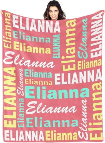 Vista 20 de Manta personalizada con nombre, manta personalizada con nombre, manta personalizada para adultos, niños y bebés, manta personalizada con monograma