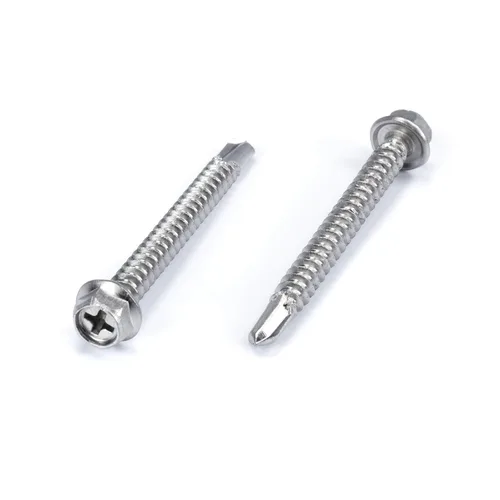 Vista 35 de THE CIMPLE CO Tornillo autoroscante de cabeza combinada #8, 1 pulgada de longitud, acero inoxidable 410 con cabeza hexagonal y Phillips, tornillo