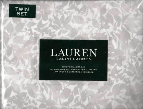 Vista 6 de Lauren Ralph Lauren Juego de sábanas de 3 piezas con estampado floral de cachemira de 300 th. Ct. tamaño individual, 100% algodón, multicolor