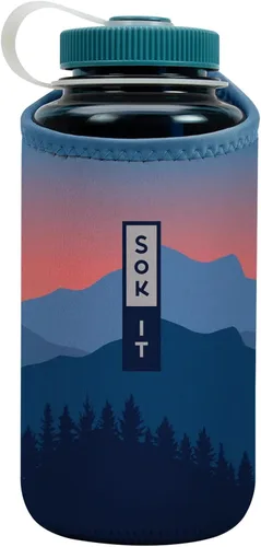 Vista 70 de Sok It BotlSok Funda para botella de agua con cubierta de neopreno aislante (Floral abstracto, se ajusta a CamelBak o Nalgene de 12 onzas)