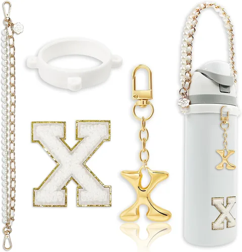 Vista 98 de Letter Handle Strap Accessories with Cute Initial Charm Compatible with Owala Water Bottle 24oz 32oz 40oz Owala Kids