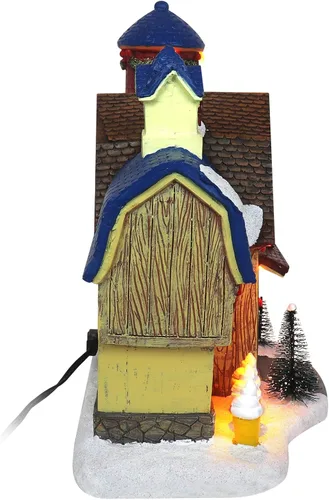 Vista 11 de Torre de reloj de aldea de Navidad, animada aldea musical de nieve de invierno preiluminada, complemento perfecto para tus decoraciones navideñas
