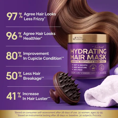 Vista 3 de Mascarilla hidratante para cabello seco, dañado y rizado - Tratamiento