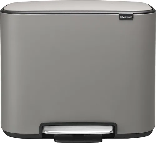 Vista 21 de Brabantia Bo - Basurero de cocina con compartimento individual, color negro mate, cubo interior de 9.5 galones, cubo de basura de cierre suave