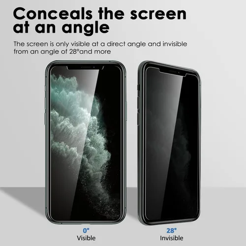 Vista 2 de Fotbor - Protector de pantalla para iPhone Xs Max/iPhone 11 Pro Max, protector de pantalla de privacidad antirreflejos, antiespía y arañazos, 2