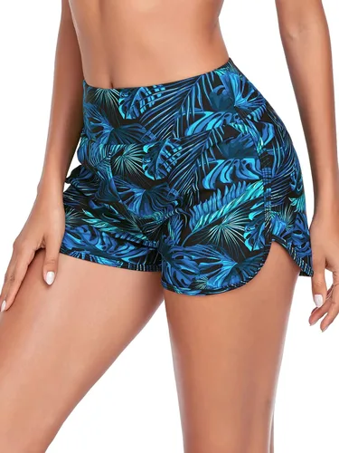 Vista 11 de RELLECIGA Pantalones Cortos de Tabla para Mujer de Cintura Alta con Control de Abdomen y Shorts de Natación Integrados Negro