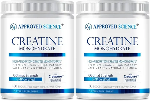 Vista 8 de Approved Science Monohidrato de creatina en polvo – con BioPerine – Apoya la fuerza, el músculo magro y la recuperación – 0.18 oz por porción