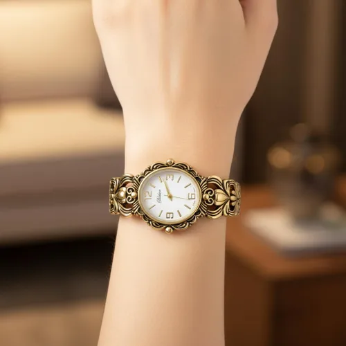 Vista 5 de Blekon Collections - Reloj de pulsera de cuarzo japonés para mujer, estilo egipcio, estilo concho