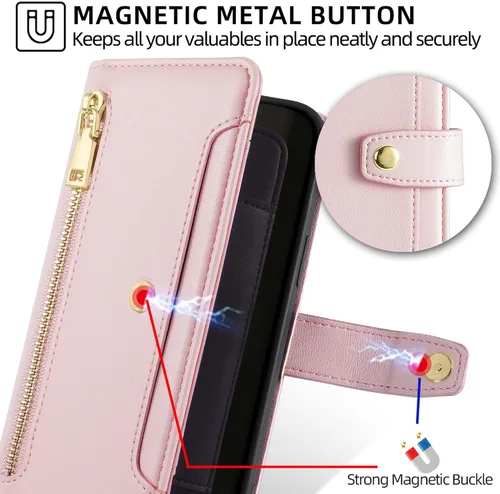Vista 8 de Funda compatible con Itel Vision 1, compatible con Itel Vision 1, funda para teléfono [6 ranuras para tarjetas + 1 clip para dinero + 1 cartera]