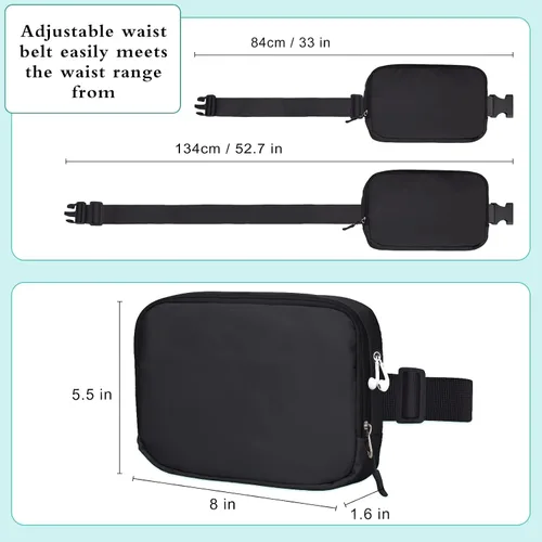 Vista 5 de LLYWCM Fanny Packs for Women Men - Belt Bag - Fanny Pack Crossbody Bags for Women - Running Fanny Pack with Adjustable Strap, Cross Body Fanny Pack