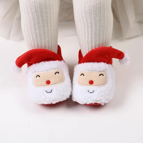 Vista 2 de Ohwawadi - Calcetines de forro polar para bebé o niña, suaves y calientes, botas o zapatos para bebés recién nacidos, con estilos de dibujos