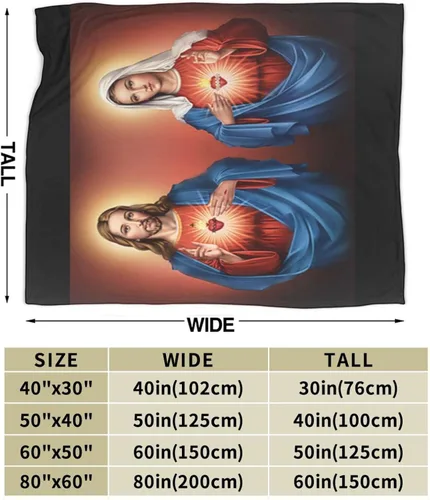 Vista 6 de Manta de forro polar cálido con el corazón de Jesús del Sagrado Corazón de Jesús, ultra suave, ligera, cálida