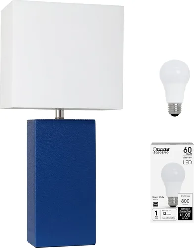 Vista 13 de Elegant Designs LT1025-PRP-LB Lámpara de mesa moderna envuelta en cuero para sala de estar, pasillo, entrada, dormitorio, oficina, púrpura
