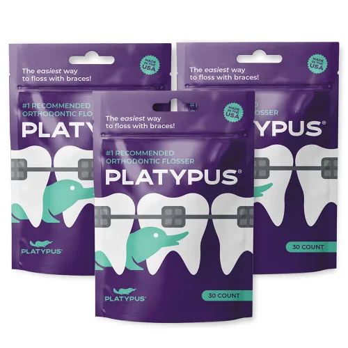 Vista 12 de Platypus Hilo dental ortodóntico para brackets, 30 unidades (paquete de 1), palillos ortodónticos para adultos y niños, se adapta debajo del alambre