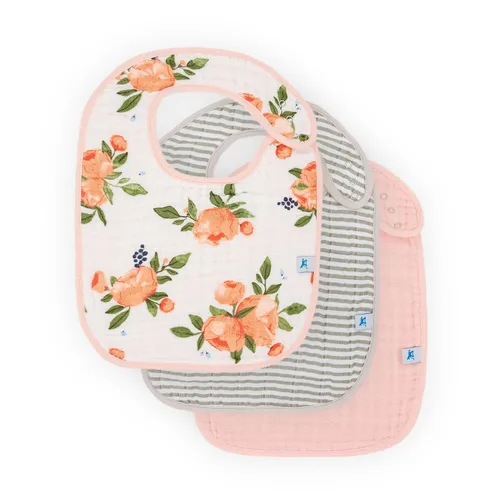 Vista 17 de Little Unicorn Paquete de 3 baberos clásicos de alta calidad, ajustable a medida que crece el bebé, tela suave en la piel, ideal para los que comen