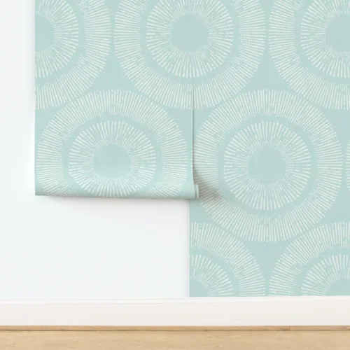 Vista 4 de Removable Wallpaper Swatch - Retro Circles Abstract Orange Yellow MCM Resort Style Custom Pre-Pasted Wallpaper by Spoonflower