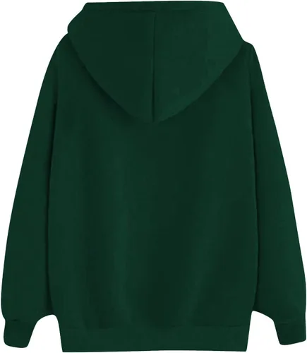 Vista 6 de Blczomt Sudadera con capucha para mujer, casual, de manga larga, a la moda, para otoño, 2023, de gran tamaño, cómoda, para vacaciones