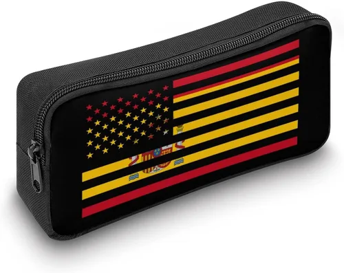 Vista 6 de Estuche de lápices con bandera americana de España, bolsa de lápices duradera de gran capacidad para almacenamiento