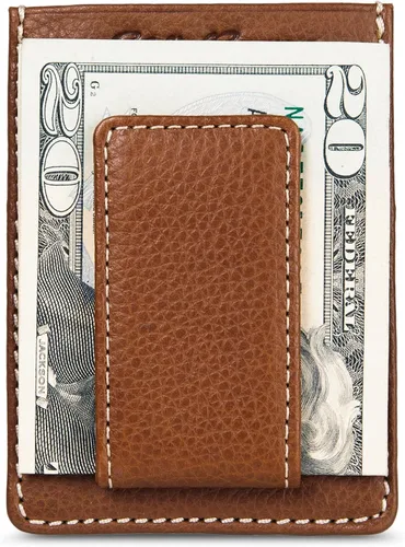 Vista 5 de Eddie Bauer Men's Rugged Leather Bifold Wallet Money Clip RFID Protection ID Window Genuine Leather EDC