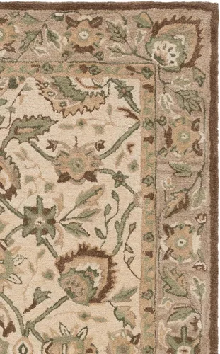 Vista 2 de SAFAVIEH Antiquity Collection - Alfombra decorativa de 3 x 5 pies, color marfil y beige, hecha a mano, lana tradicional, ideal para zonas de alto