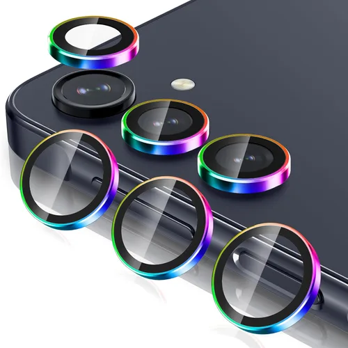 Vista 196 de Casetego Protector de lente de cámara para Galaxy Z Fold 8, [Diseño de purpurina mejorado], [Fuerte adherencia], lente de vidrio templado 9H negro