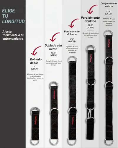 Vista 6 de THEFITGUY - Correa de extensión de cable para accesorios de máquina de cable, gimnasio (individual)
