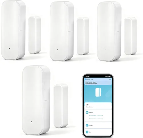 Vista 8 de Detector de ventana con sensor de puerta WiFi: sensor de contacto inteligente de ventana, detector magnético inalámbrico de puerta abierta