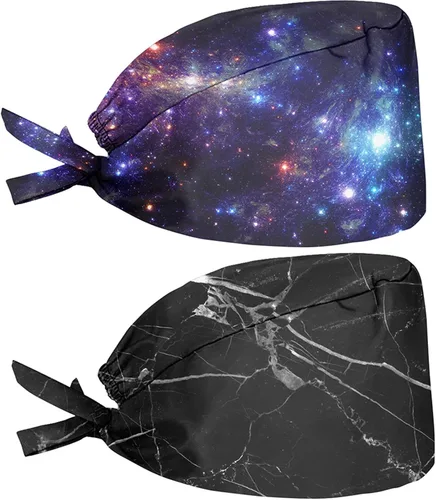 Vista 124 de Babrukda Paquete de 2 gorras con banda para el sudor ajustable con lazo en la espalda, gorro divertido
