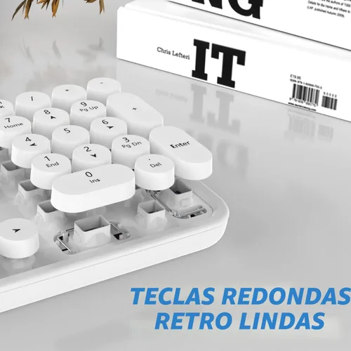 Vista 2 de Combo de teclado y mouse inalámbricos, teclado blanco lindo de 104 teclas con pad numérico y mouse para Windows, computadora, PC, portátil (blanco)