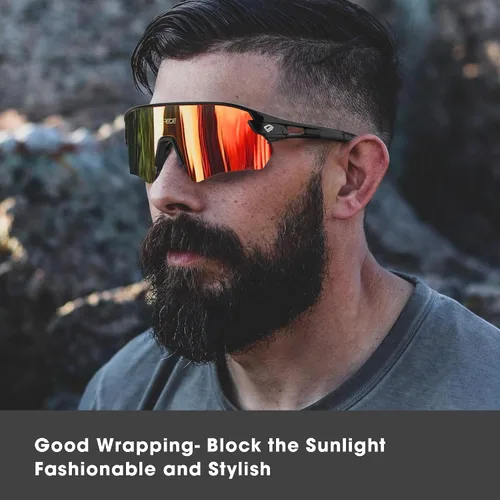 Vista 7 de TOREGE Z87 - Gafas de sol para hombres y mujeres, ciclismo, pesca, correr, conducir, béisbol, antiniebla, gafas de sol deportivas, protección UV
