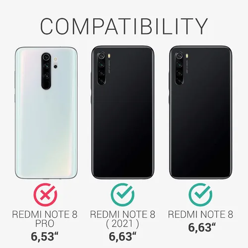 Vista 6 de kwmobile Funda de TPU compatible con Xiaomi Redmi Note 8 (2019/2021) - Funda TPU Funda para teléfono - Hada brillante oro rosa/transparente