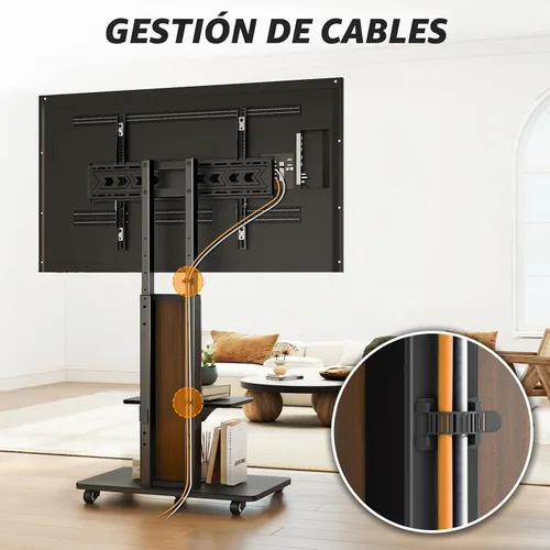 Vista 8 de TVON - Soporte de TV resistente para televisores grandes de 55 a 100 Negro