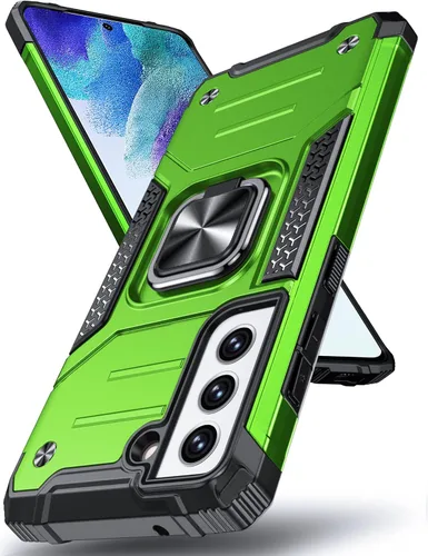 Vista 61 de DASFOND Diseñada para funda Galaxy S8 con soporte, anillo metálico giratorio mejorado de 360°, soporte kickstand de grado militar, resistente a
