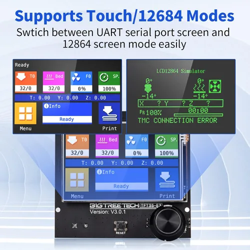 Vista 2 de BIGTREETEHCH TFT35 E3 V3.0.1 Display de pantalla táctil con dos modos de trabajo compatible con pantalla LCD 12864 WiFi para Ender 3 CR-10 SKR MINI