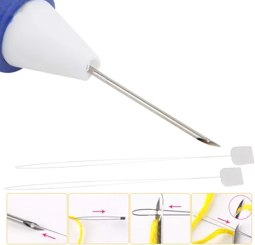 Vista 4 de Kit de bolígrafo de bordado, punzón de bordado, bolígrafo de bordado mágico para costura, juego de bolígrafos para enhebradores, herramienta