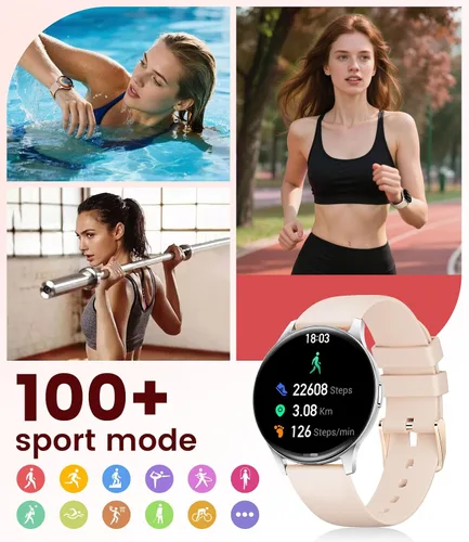 Vista 6 de Reloj inteligente para mujer con llamada de marca/respuesta, rastreador de actividad HD AMOLED de 1.43 pulgadas para Android iOS, reloj inteligente
