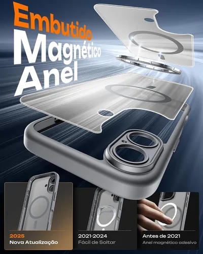 Vista 872 de TOCOL Funda para iPhone 11, compatible con Magsafe, protección completa de cámara, imanes integrados, protección contra caídas, funda translúcida
